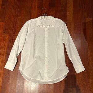 H & M  Relaxed Fit Sheer White Button Down Top:  XS